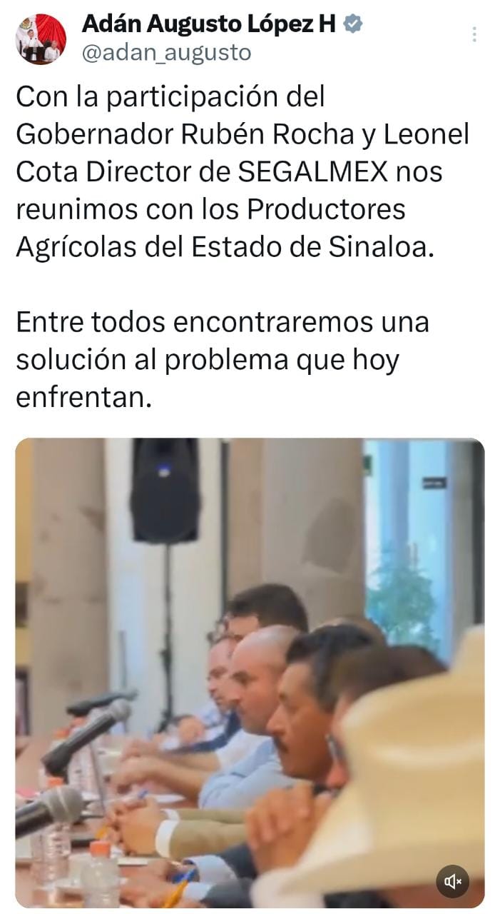 Adán Augusto López  en su gira por el estado de Sinaloa esto dijo